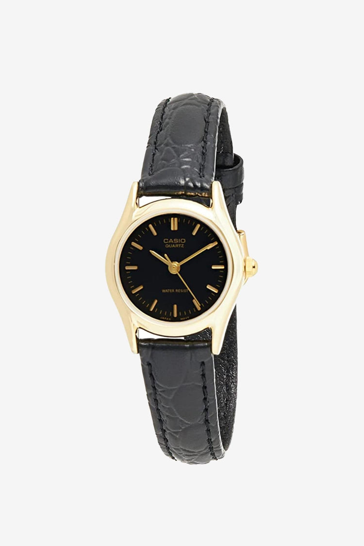 WCHA109T - Black Casio Leather Watch