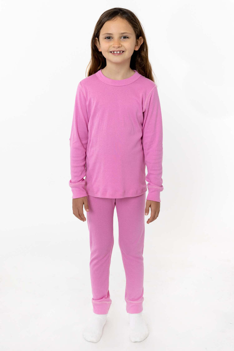 FFR107 - Kids 50/50 Long Sleeve Rib Pajama Top