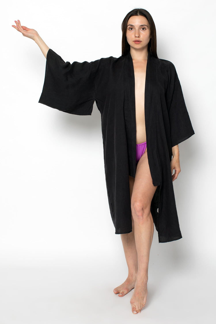 RLIN01GD - Linen Kimono Robe