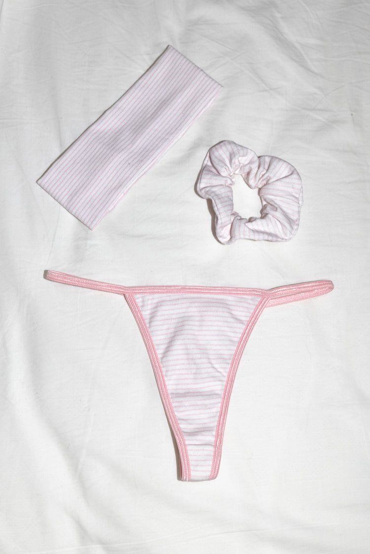 White/Light Pink Stripe