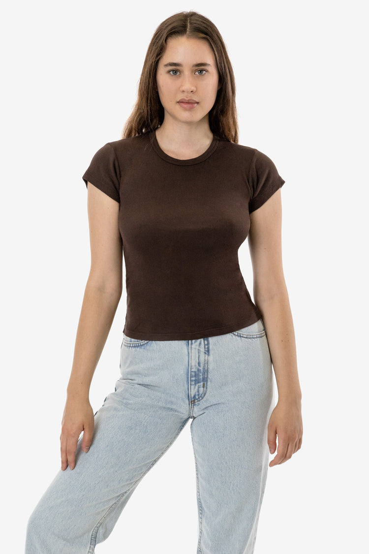 43021GD - Garment Dye Cap Sleeve Baby Rib T-Shirt
