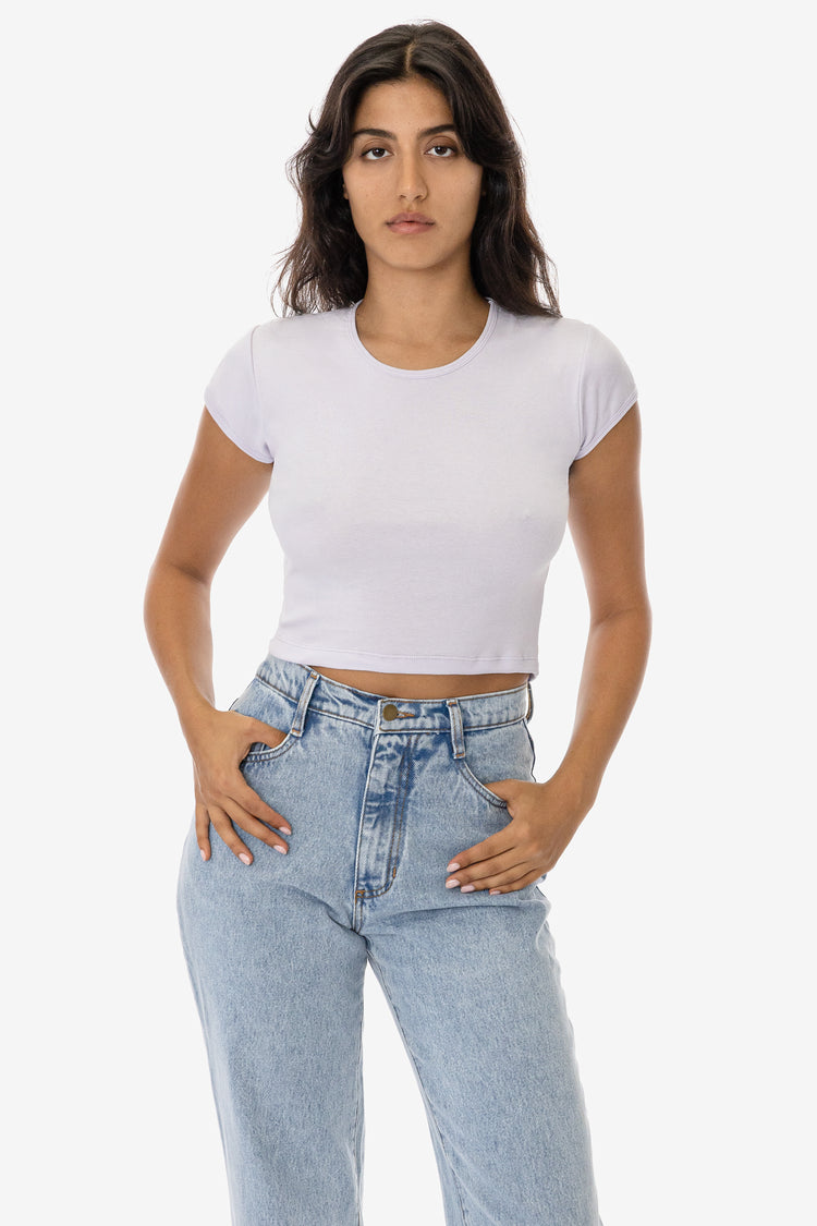 43035 - Cap Sleeve Baby Rib Crop Top