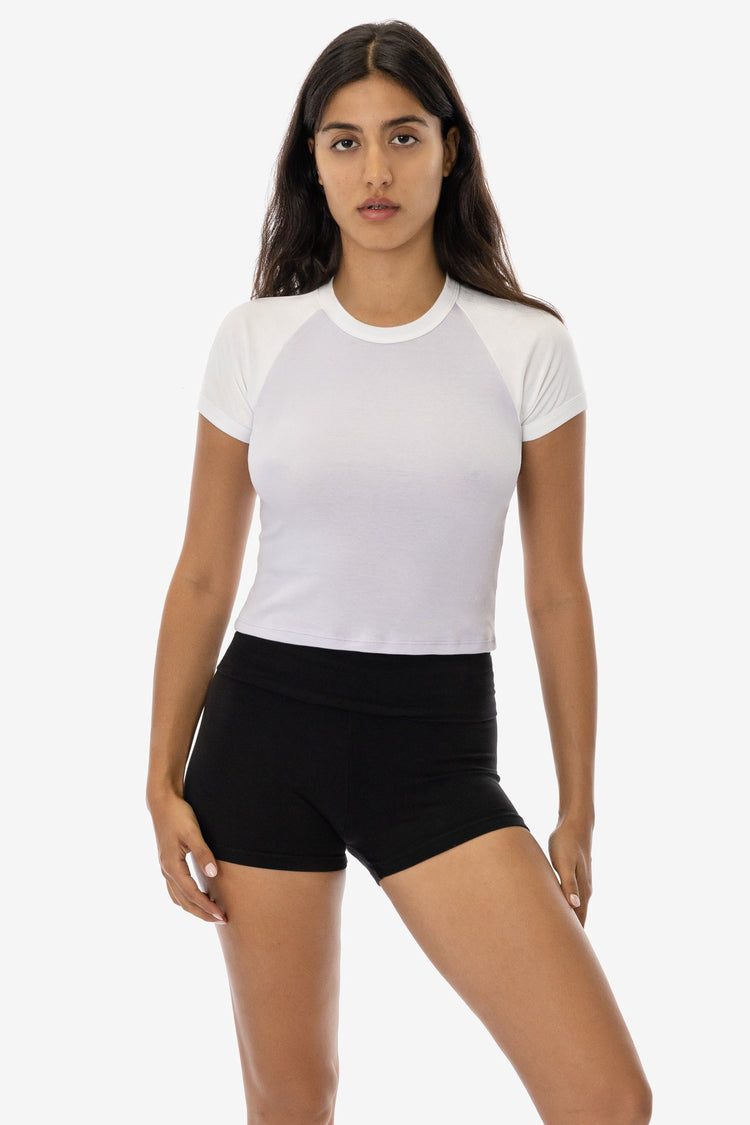 43077 - Baby Rib Short Sleeve Cropped Raglan