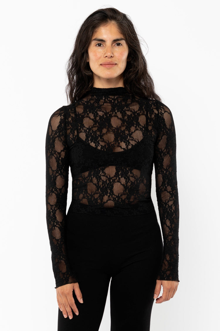 FNS306 - Floral Lace Long Sleeve Top