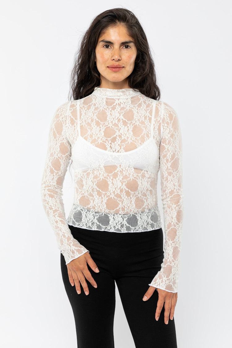 FNS306 - Floral Lace Long Sleeve Top