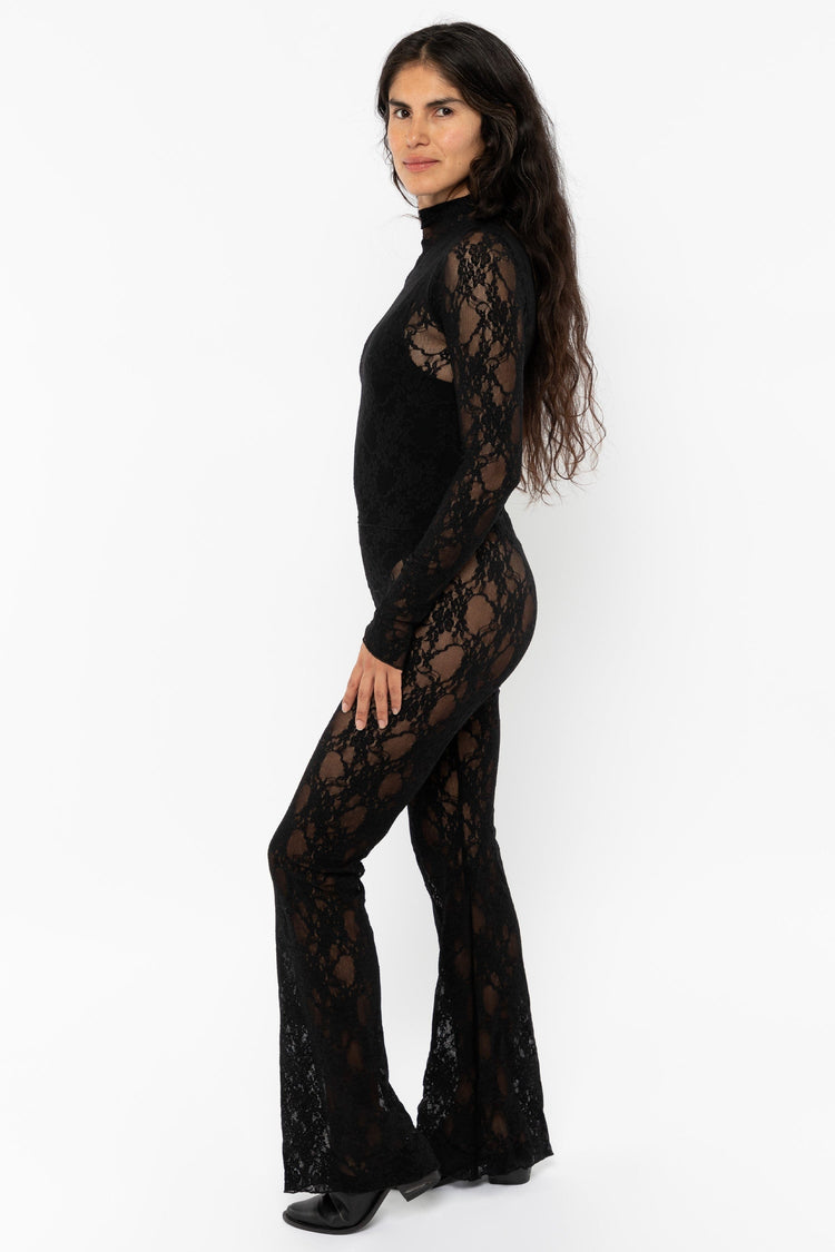 FNS300 - Floral Lace Flare Leggings