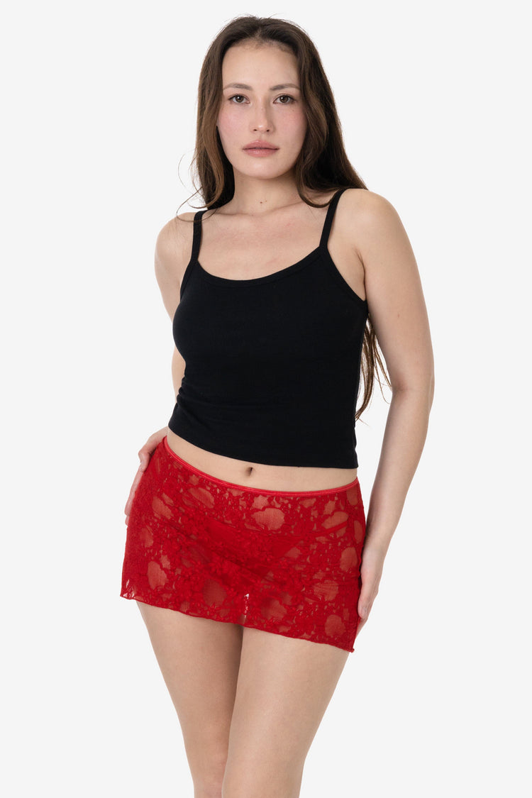 FNS384 - Floral Lace Micro Mini Slip Skirt