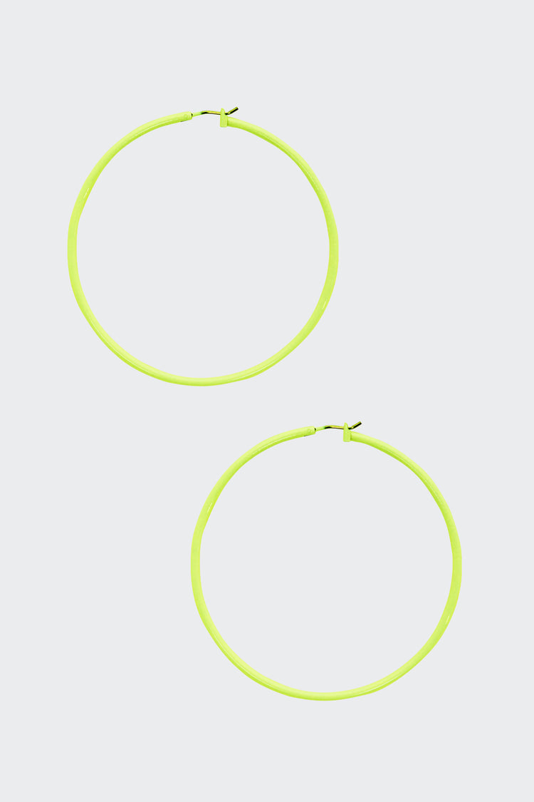 JWLNHE - Neon Yellow Hoop Earrings