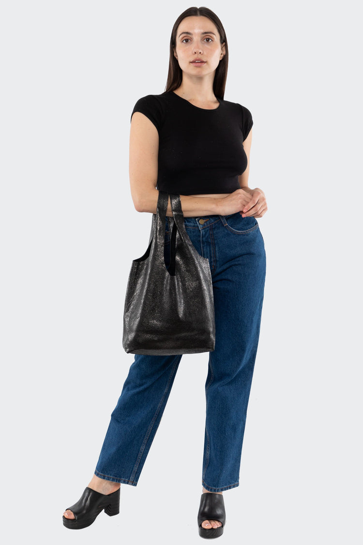 RLH3405 - Embellished Leather Shopping Bag
