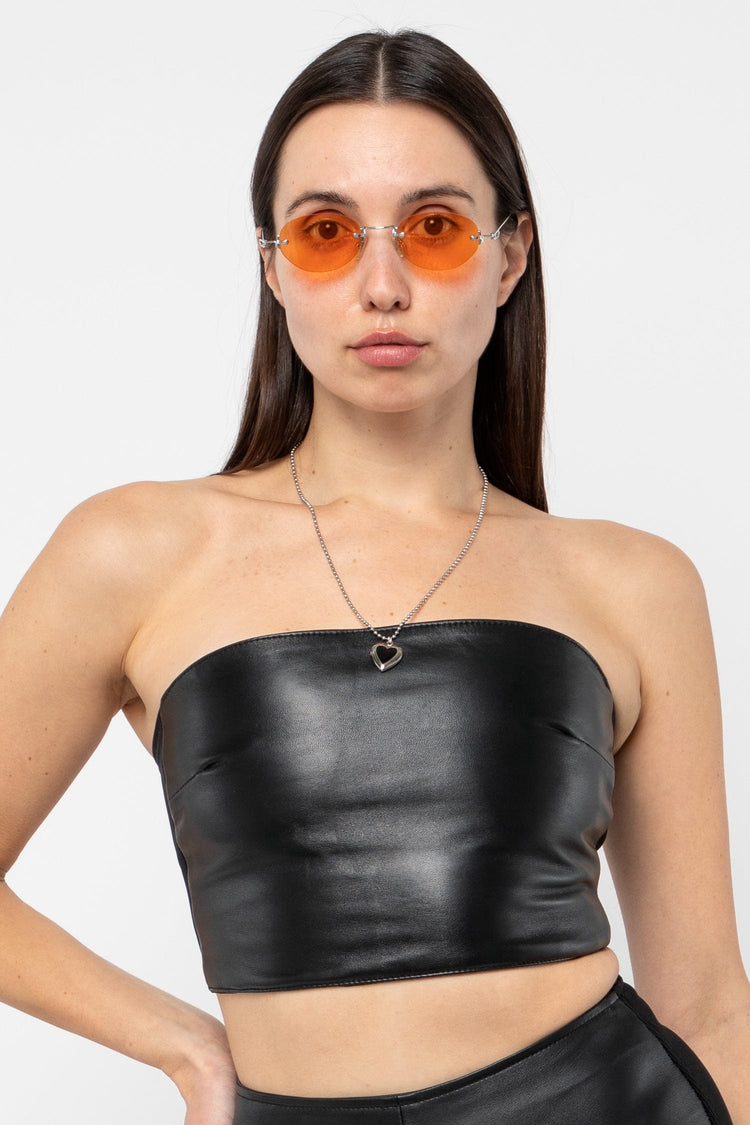 SGSTACY - Rimless Metal Frame Oval Sunglasses