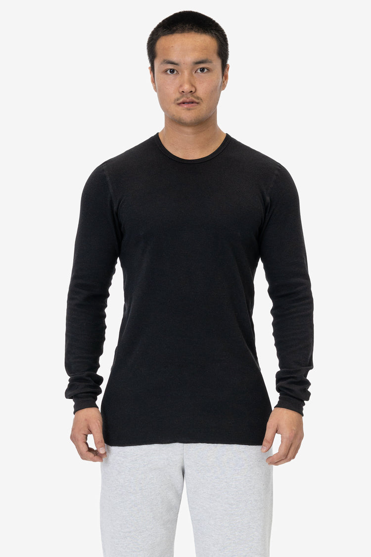 T407 - Poly-Cotton Thermal Long Sleeve Crewneck