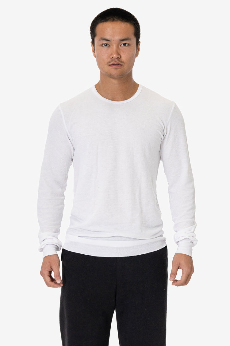 T407 - Poly-Cotton Thermal Long Sleeve Crewneck