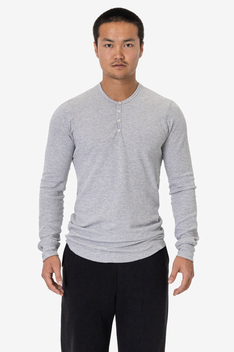 T457 - Poly-Cotton Thermal Long Sleeve Henley