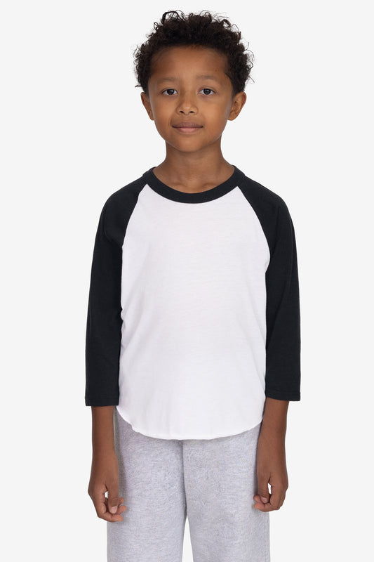 FF2053 - Youth 3/4 Sleeve Poly Cotton Raglan