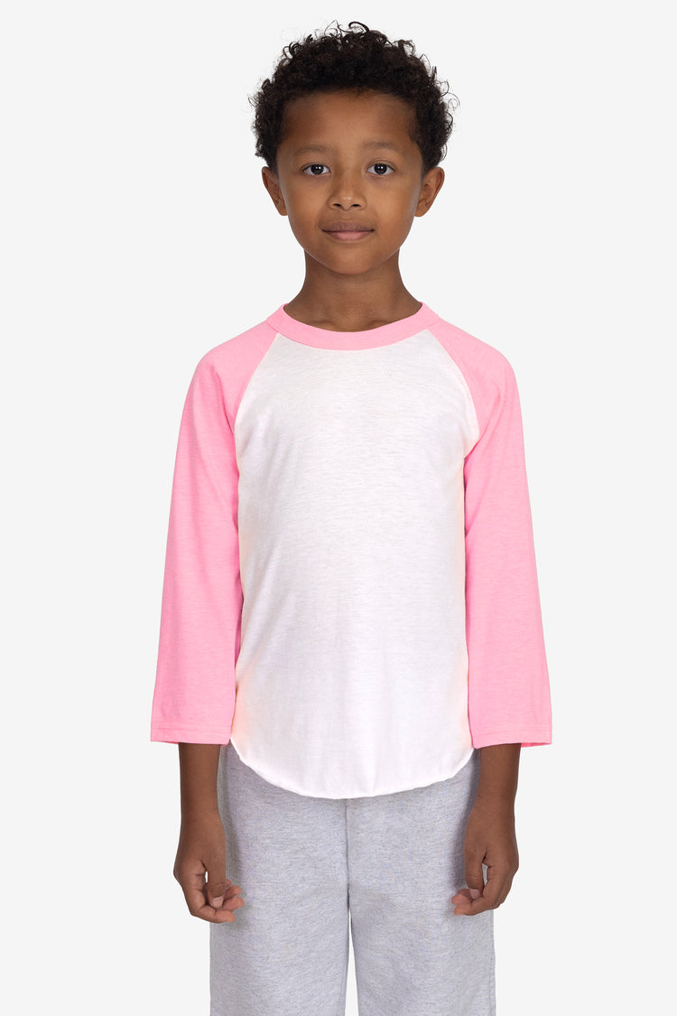 FF2053 - Youth 3/4 Sleeve Poly Cotton Raglan