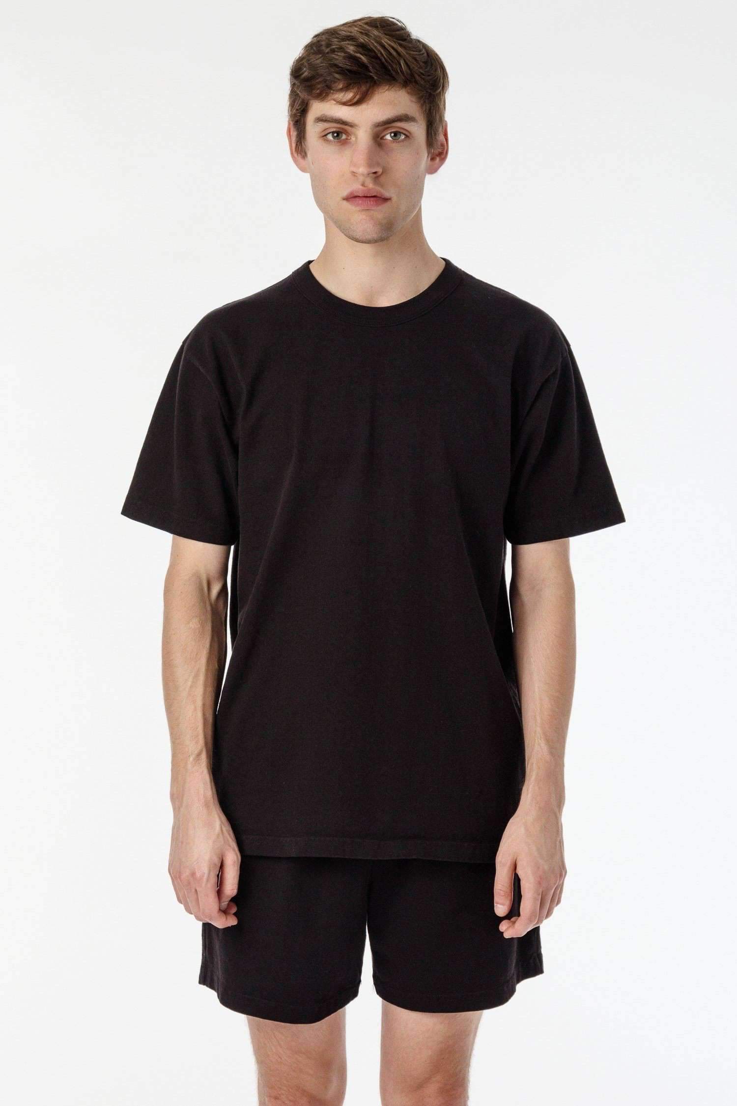 1203GD - Short Sleeve Binding Garment Dye T-Shirt T-Shirt Los Angeles Apparel Black XS 