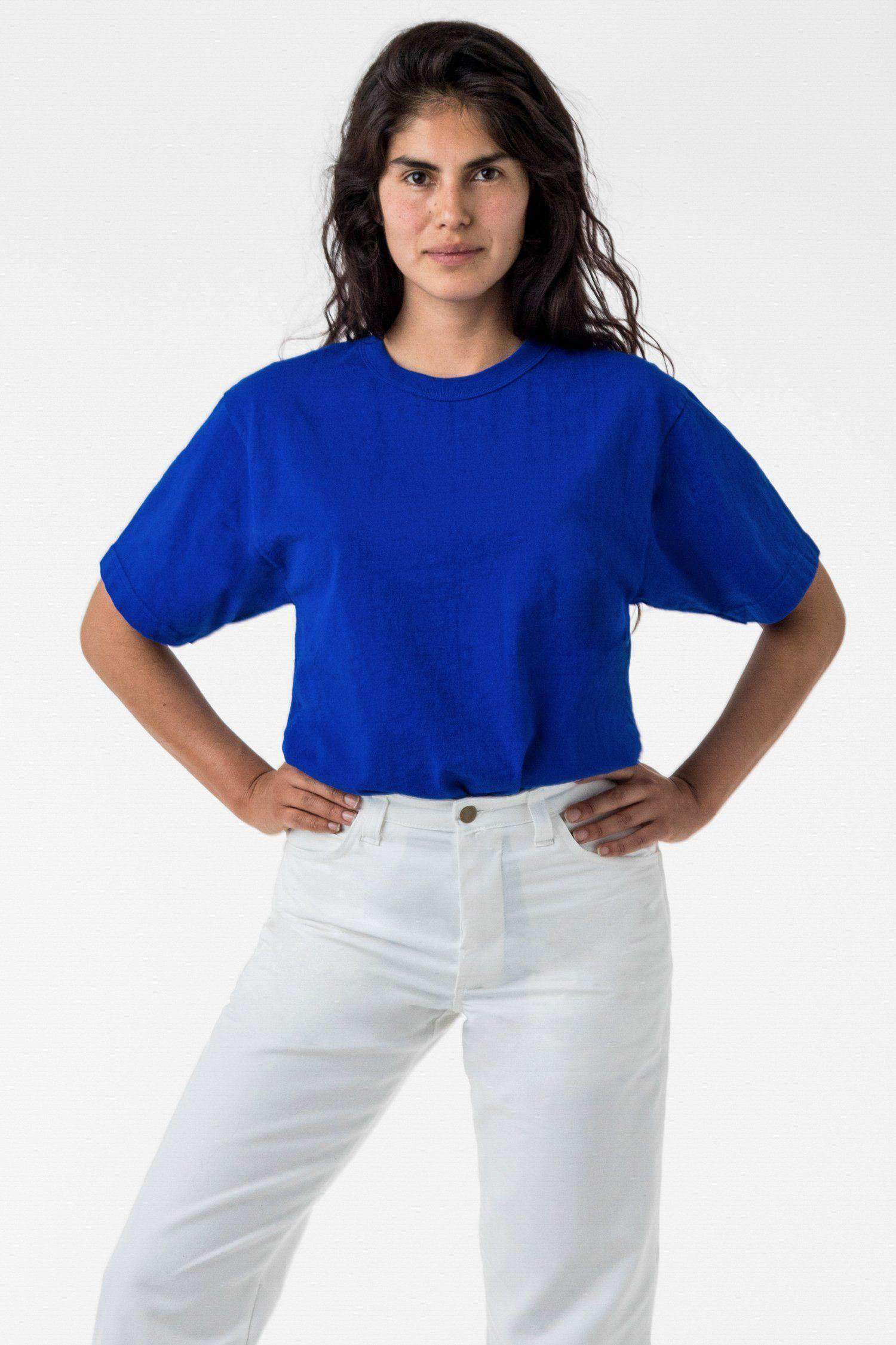 1203GD Unisex - Short Sleeve Binding Garment Dye T-Shirt T-Shirt Los Angeles Apparel Cobalt Blue XS 