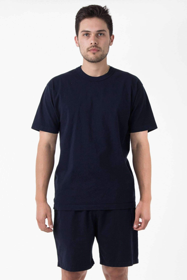 1203GD - Short Sleeve Binding Garment Dye T-Shirt T-Shirt Los Angeles Apparel Navy XS 