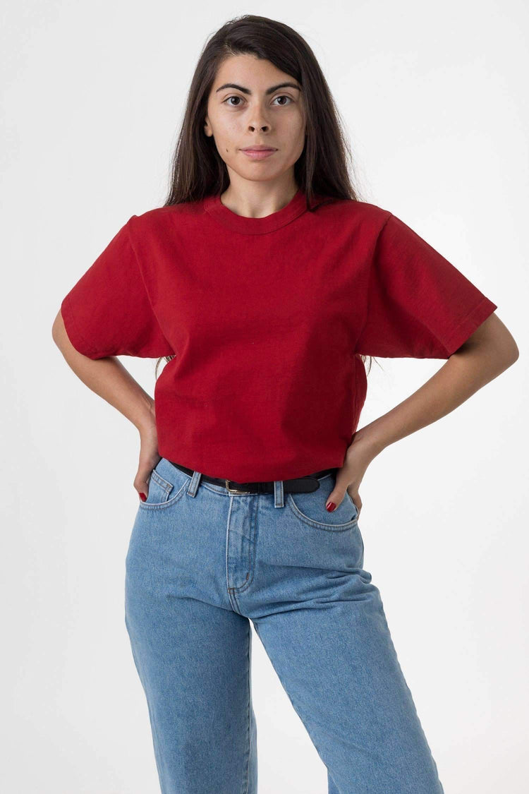 1203GD Unisex - Short Sleeve Binding Garment Dye T-Shirt T-Shirt Los Angeles Apparel Red XS 