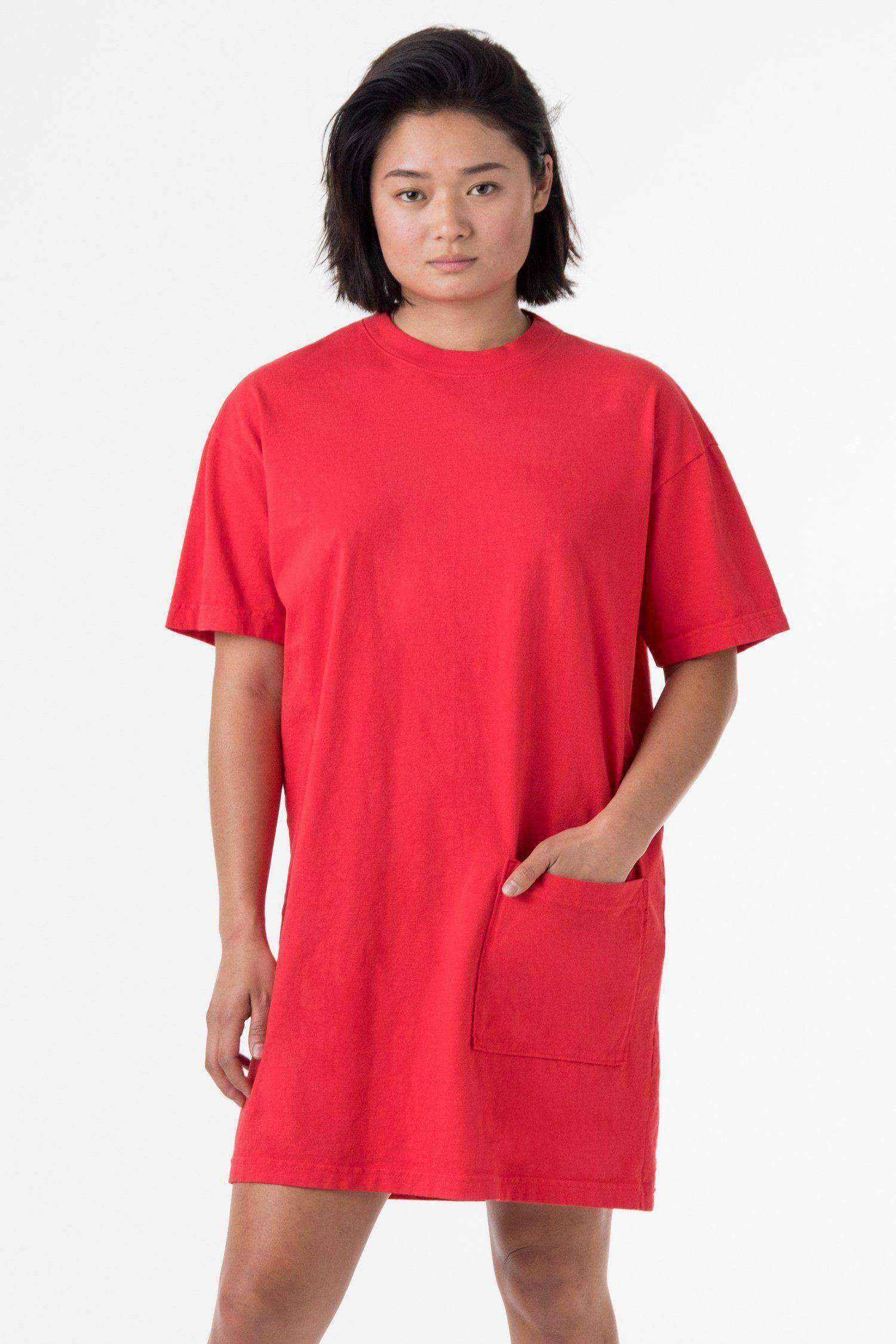 1431GD - Garment Dye Oversized T-shirt Dress Dress Los Angeles Apparel 