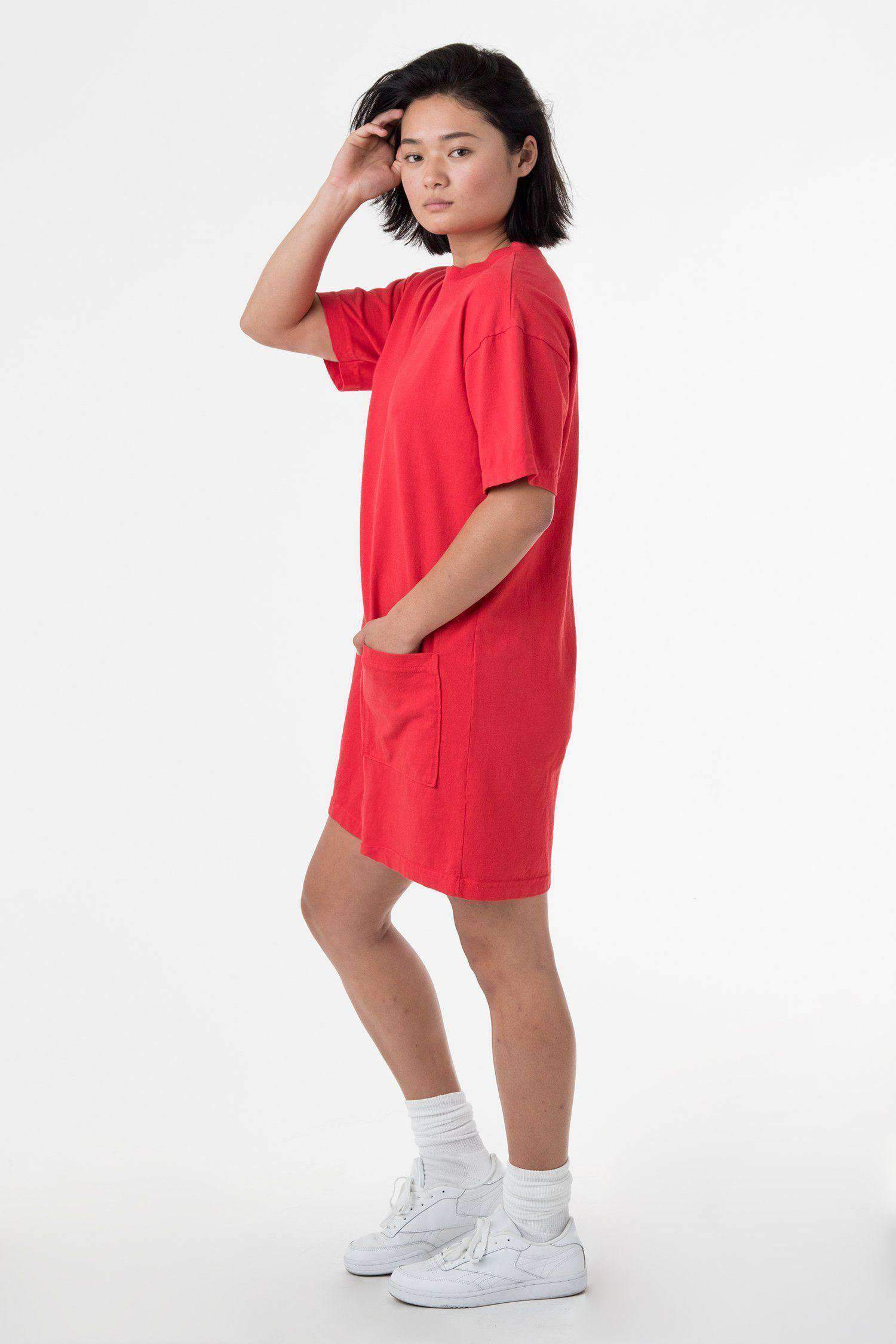 1431GD - Garment Dye Oversized T-shirt Dress Dress Los Angeles Apparel 