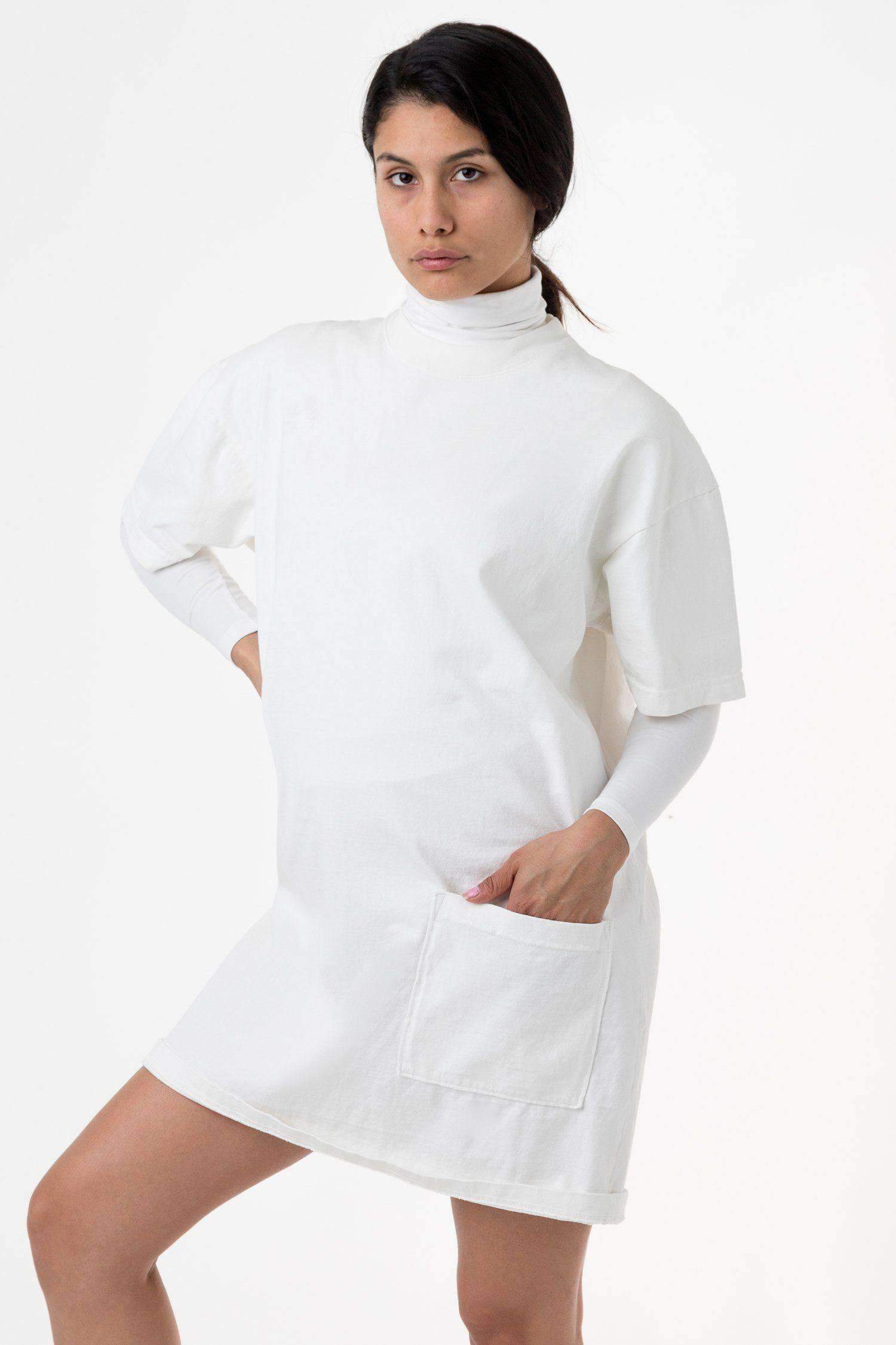 1431GD - Garment Dye Oversized T-shirt Dress Dress Los Angeles Apparel Off-White XS/S 