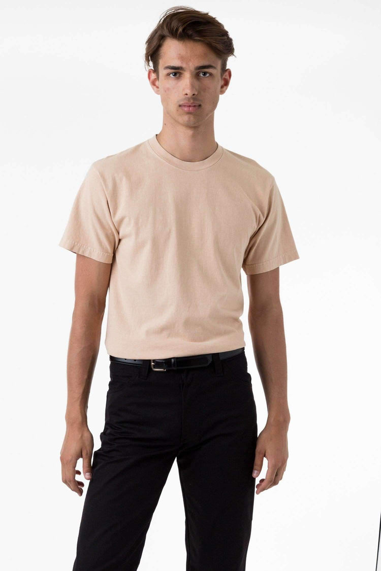 1801GD - 6.5oz Garment Dye Pastel Crew Neck T-Shirt T-Shirt Los Angeles Apparel Beige S 
