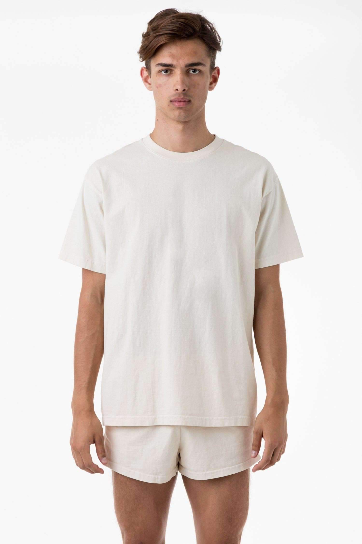 1801GD - 6.5oz Garment Dye Pastel Crew Neck T-Shirt T-Shirt Los Angeles Apparel Creme S 