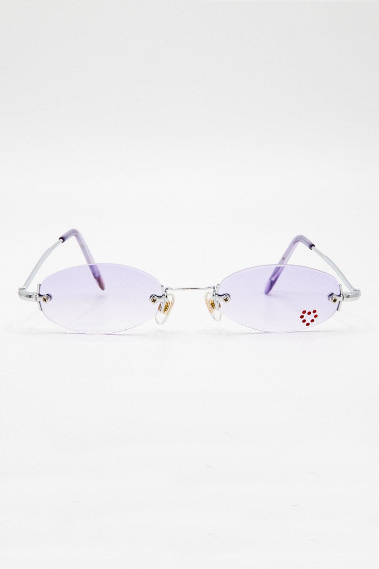 SGHEART - Heartbreaker Skinny Sunglasses with Red Heart Decal
