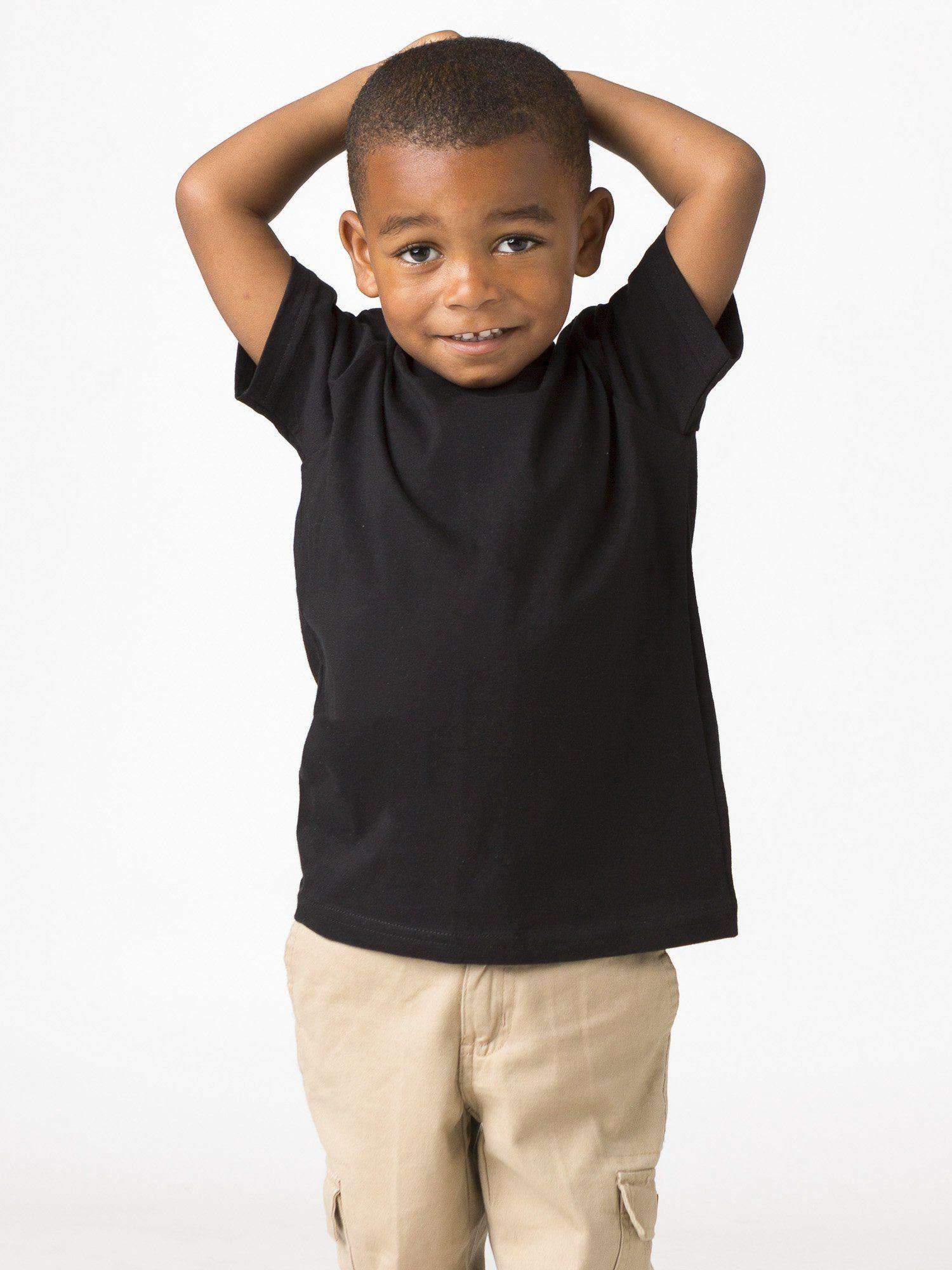 21005 - Toddler Short Sleeve Fine Jersey Tee Kids Los Angeles Apparel Black 2 