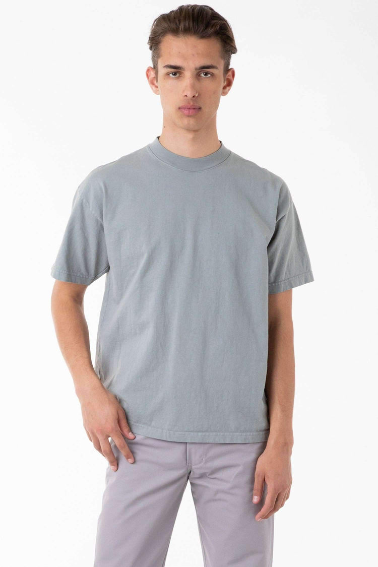 1405GD - Short Sleeve Garment Dye Mockneck T-Shirt T-Shirt Los Angeles Apparel Eucalyptus S 