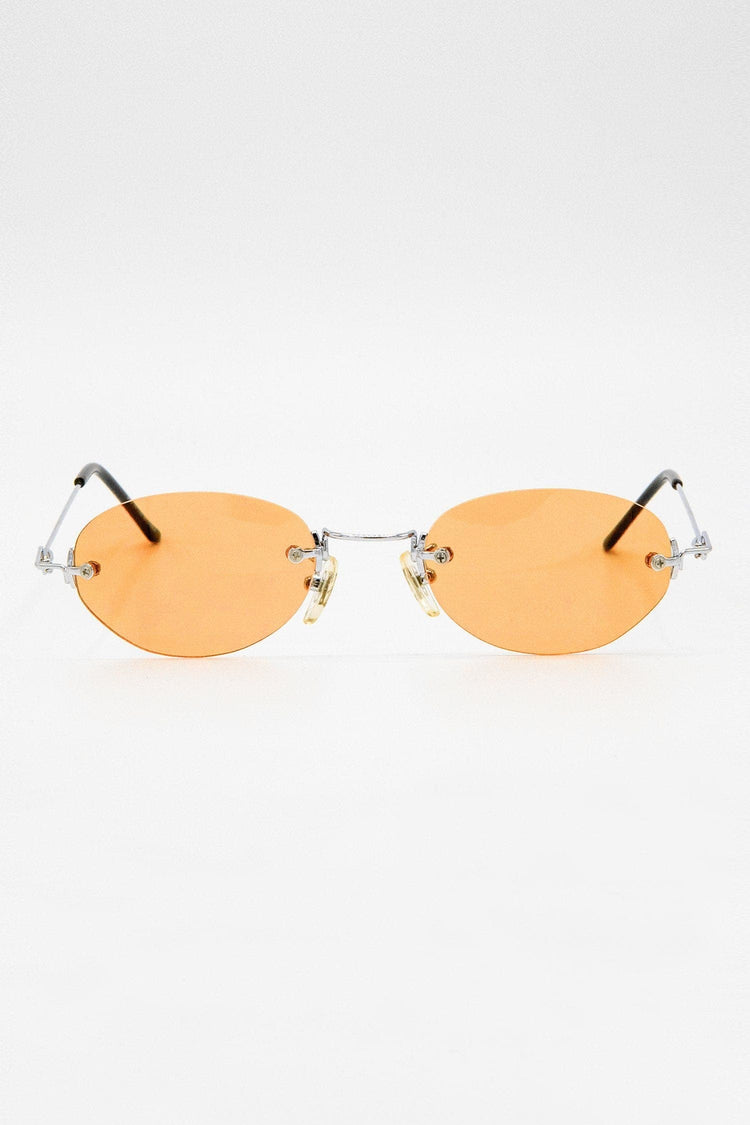 SGSTACY - Rimless Metal Frame Oval Sunglasses