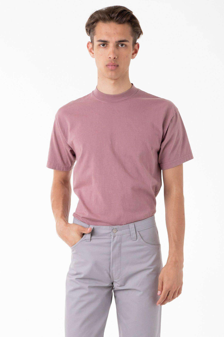 1405GD - Short Sleeve Garment Dye Mockneck T-Shirt T-Shirt Los Angeles Apparel 