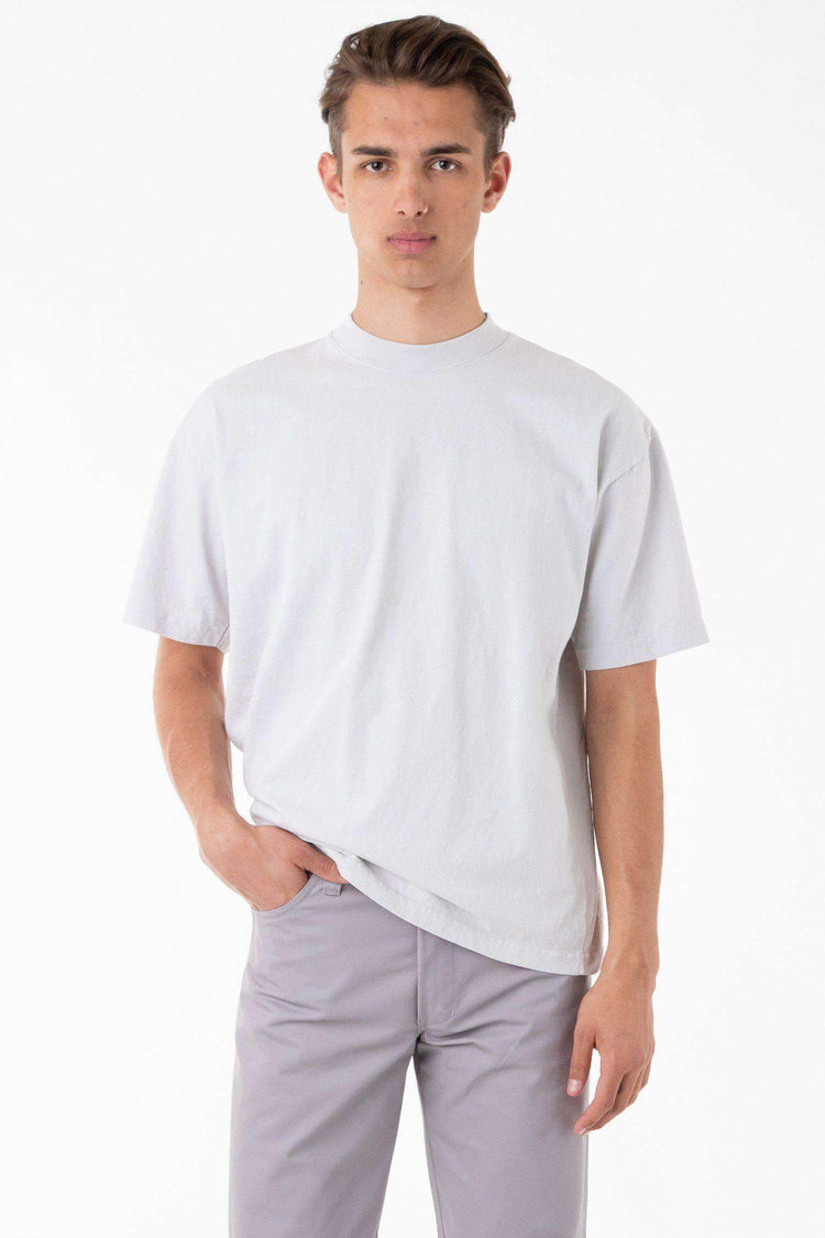 1405GD - Short Sleeve Garment Dye Mockneck T-Shirt T-Shirt Los Angeles Apparel Light Grey S 