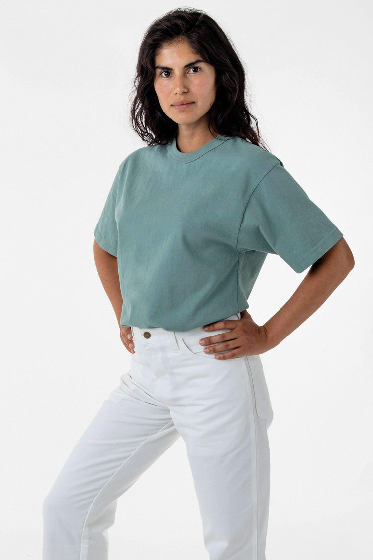 1203GD Unisex - Short Sleeve Binding Garment Dye T-Shirt T-Shirt Los Angeles Apparel Atlantic Green XS 