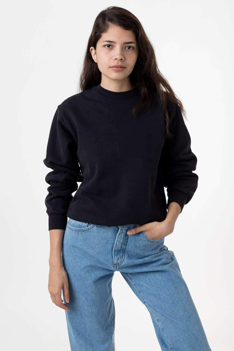 MWT07GD Unisex - Long Sleeve Garment Dye French Terry Pullover Sweatshirt Los Angeles Apparel Black XS 