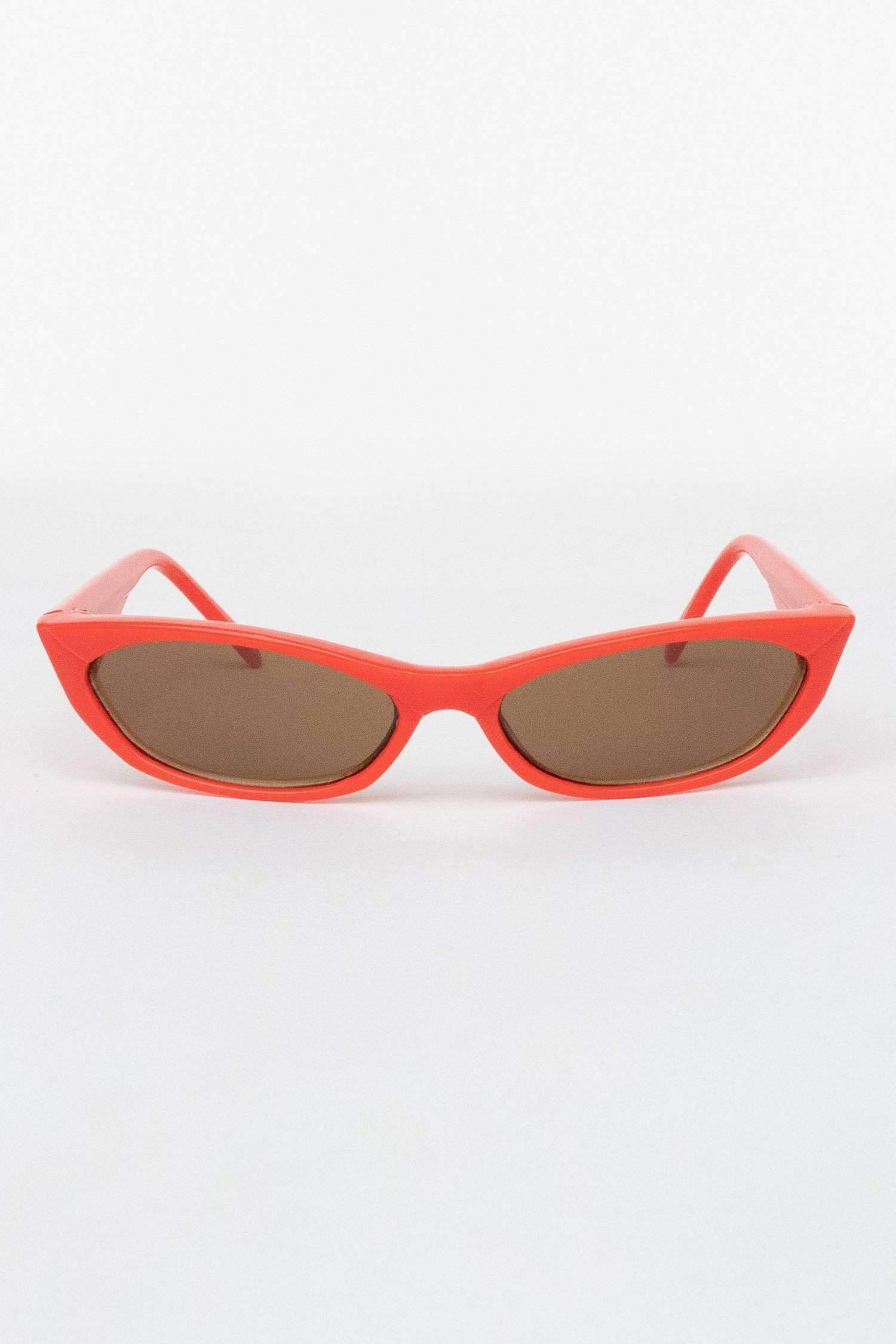 SGSKCAT - Katya Skinny Cat Eye Sunglasses Sunglasses Los Angeles Apparel Red OS 