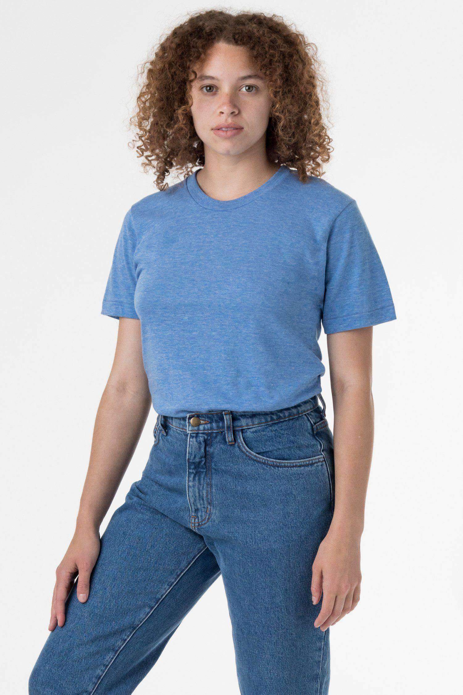 TR01 Unisex - Tri-Blend Crew Neck T-Shirt T-Shirt Los Angeles Apparel Athletic Blue S 