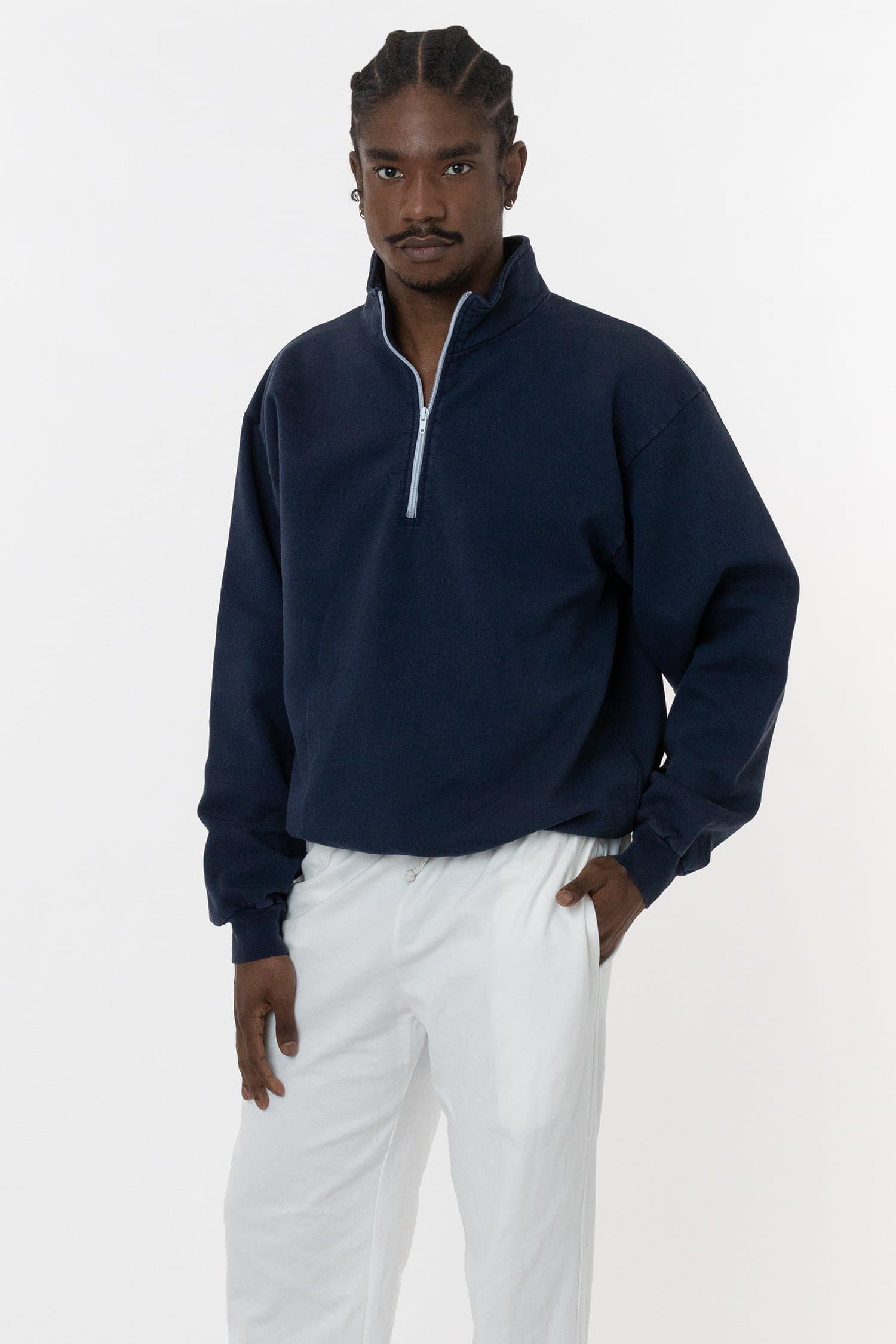 CF408GD - 10 oz. Garment Dye Cotton Fleece Half Zip Pullover – Los 