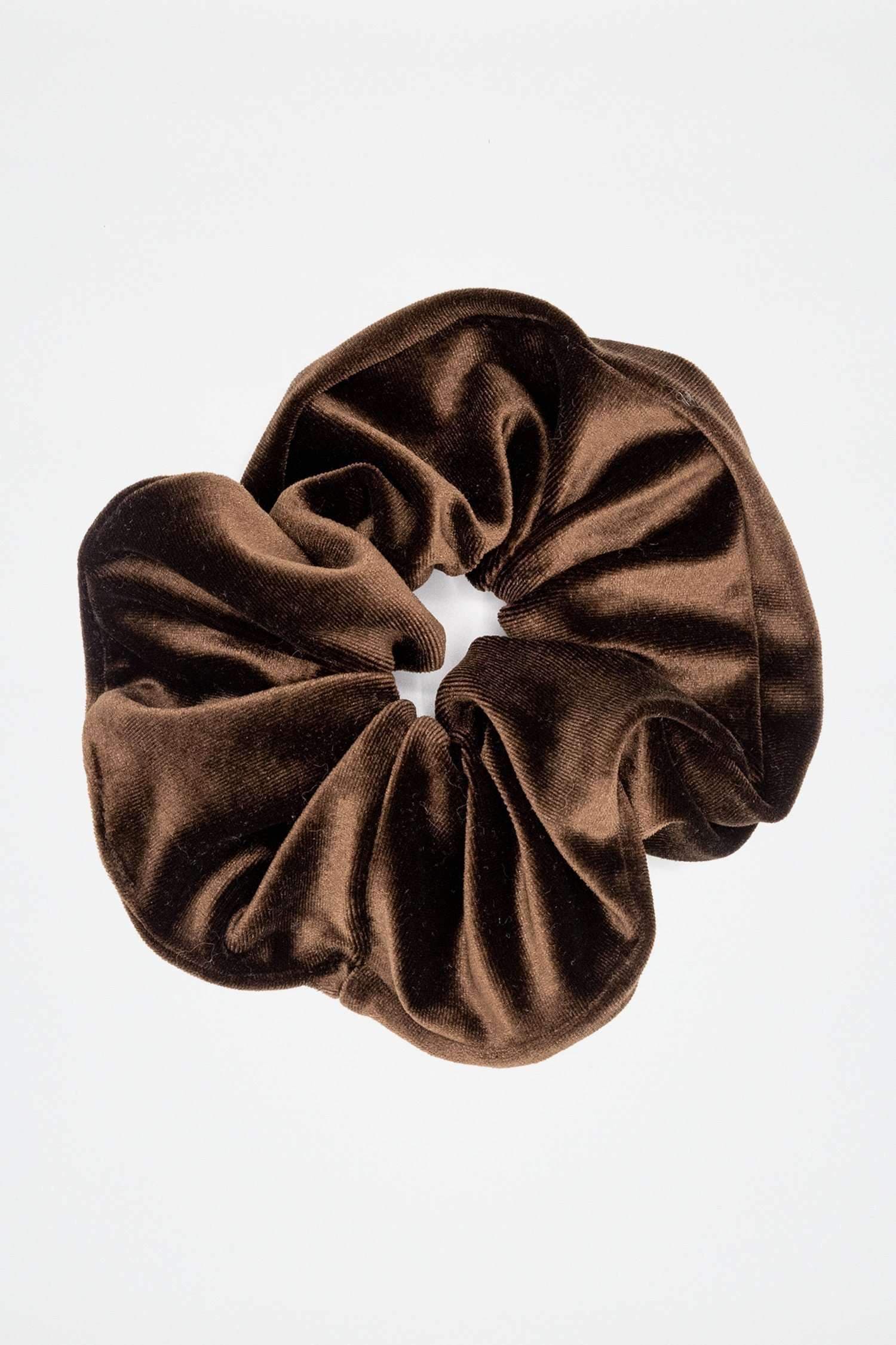VVTSCRUNCH - Oversized Velvet Scrunchie accessory Los Angeles Apparel Brown 