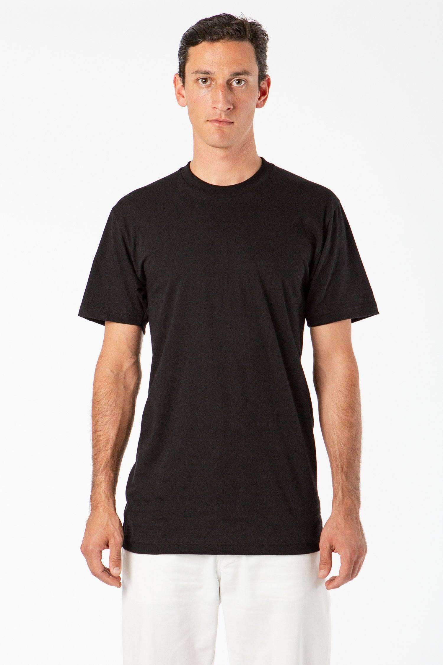 TL20001 - Fine Jersey Crew Neck Tall Tee T-Shirt Los Angeles Apparel Black XS 