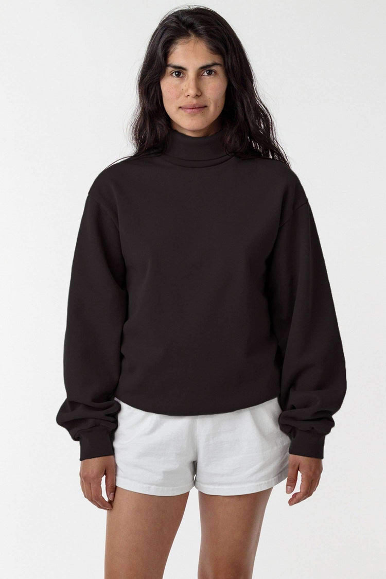 HF13GD Unisex - 14 oz Heavy Fleece Turtleneck Sweatshirt Sweatshirt Los Angeles Apparel Off-Black XS 