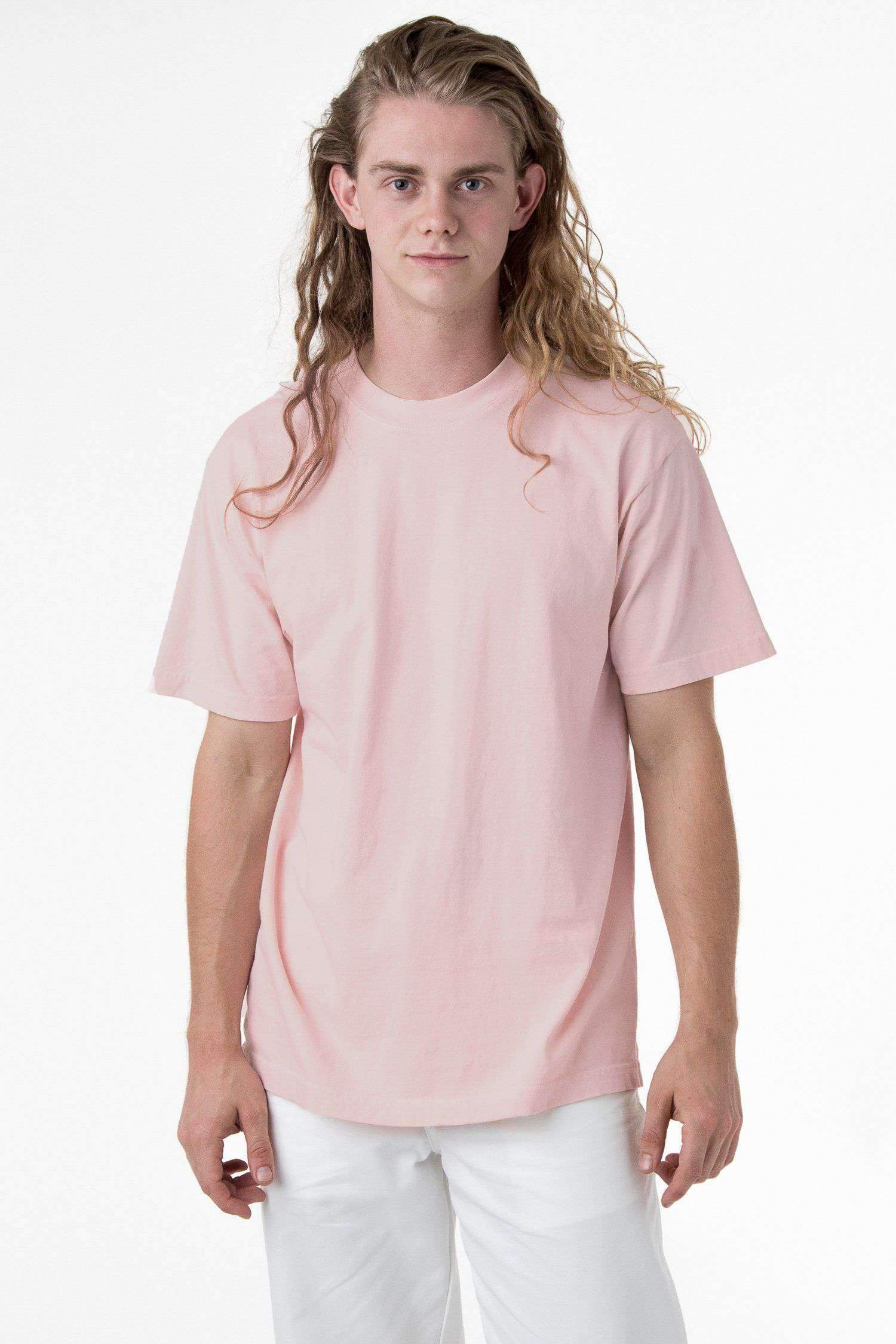 1801GD - 6.5oz Garment Dye Pastel Crew Neck T-Shirt T-Shirt Los Angeles Apparel Light Pink S 
