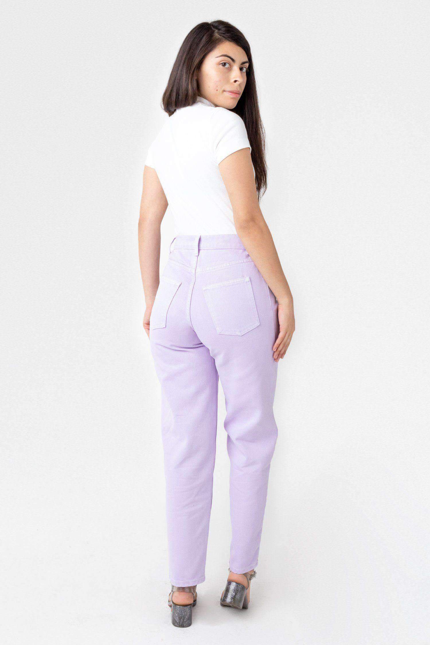 RBDW01GD - Garment Dye Women's Relaxed Fit Bull Denim Jean Jeans Los Angeles Apparel Lavender 24/28 