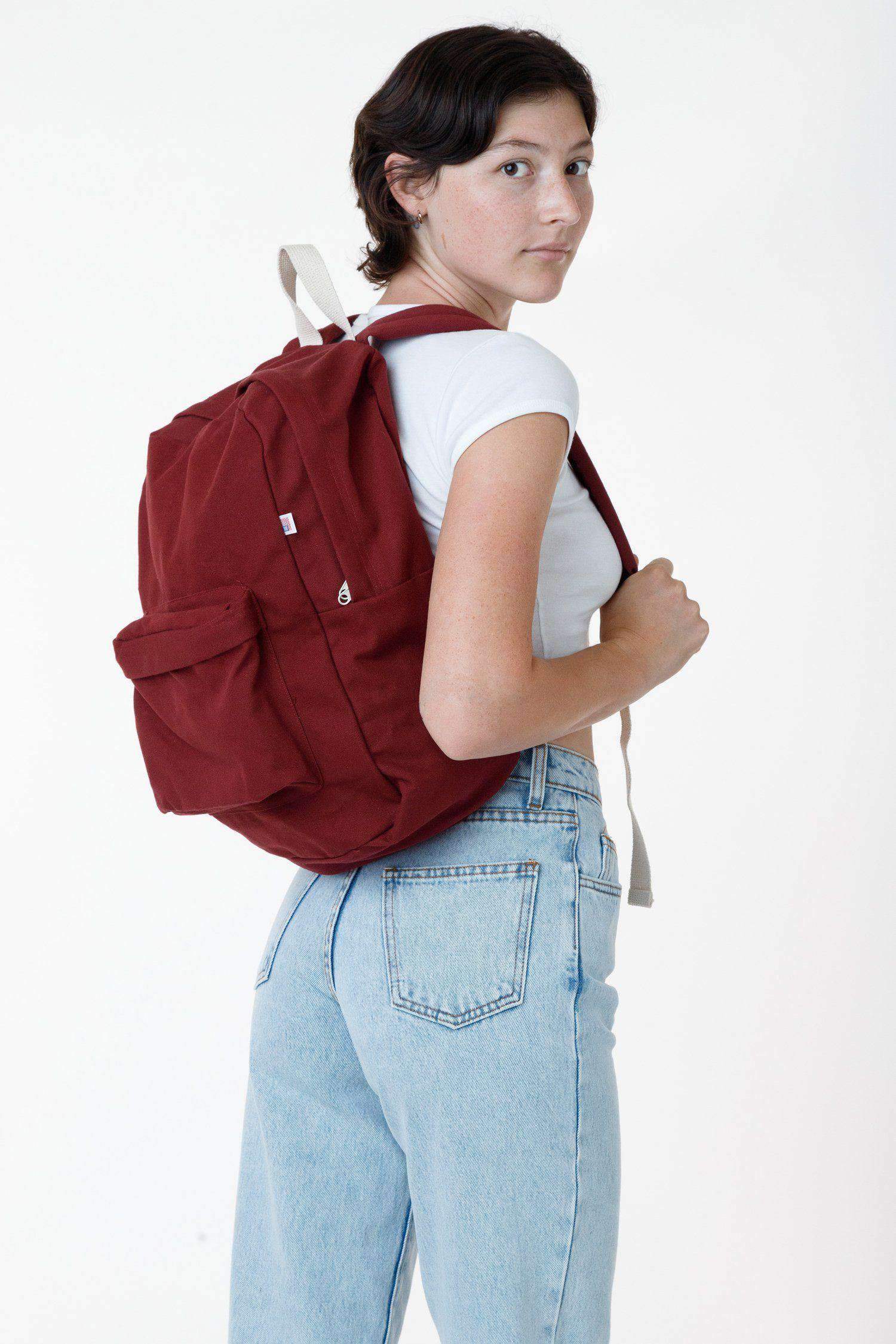 RCC508 - Cotton Canvas Backpack Bags Los Angeles Apparel Maroon OS 
