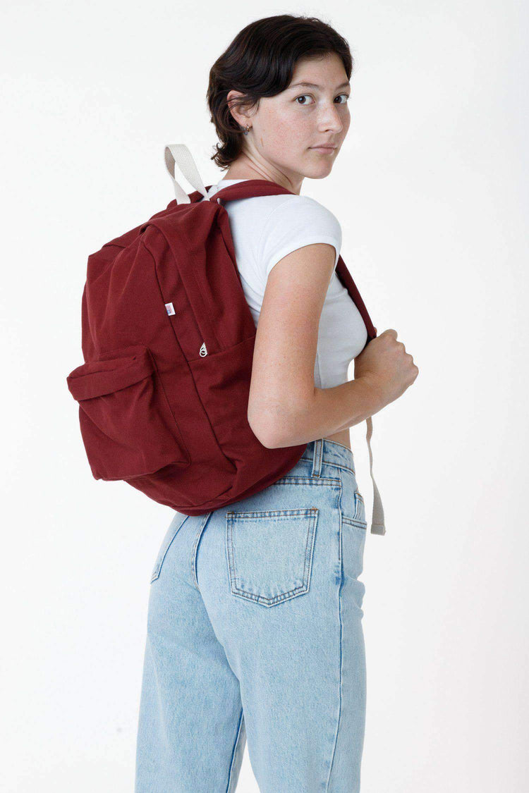 RCC508 - Cotton Canvas Backpack Bags Los Angeles Apparel Maroon OS 