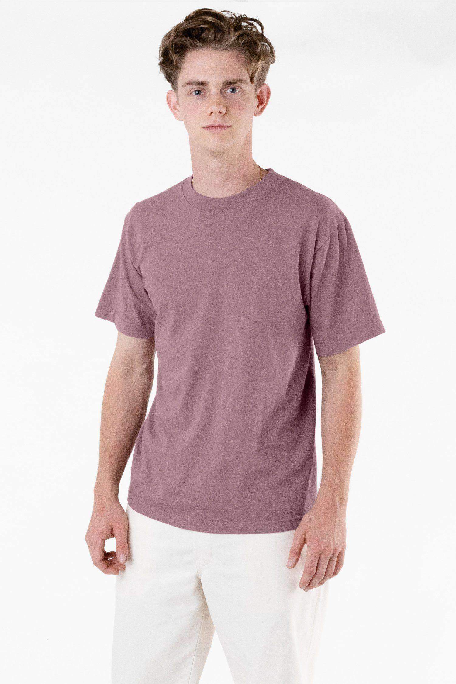 1801GD - 6.5oz Garment Dye Pastel Crew Neck T-Shirt T-Shirt Los Angeles Apparel Mauve XS 