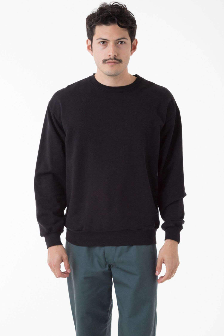 MWT07GD - Long Sleeve Garment Dye French Terry Pullover Sweatshirt Los Angeles Apparel Black XS 