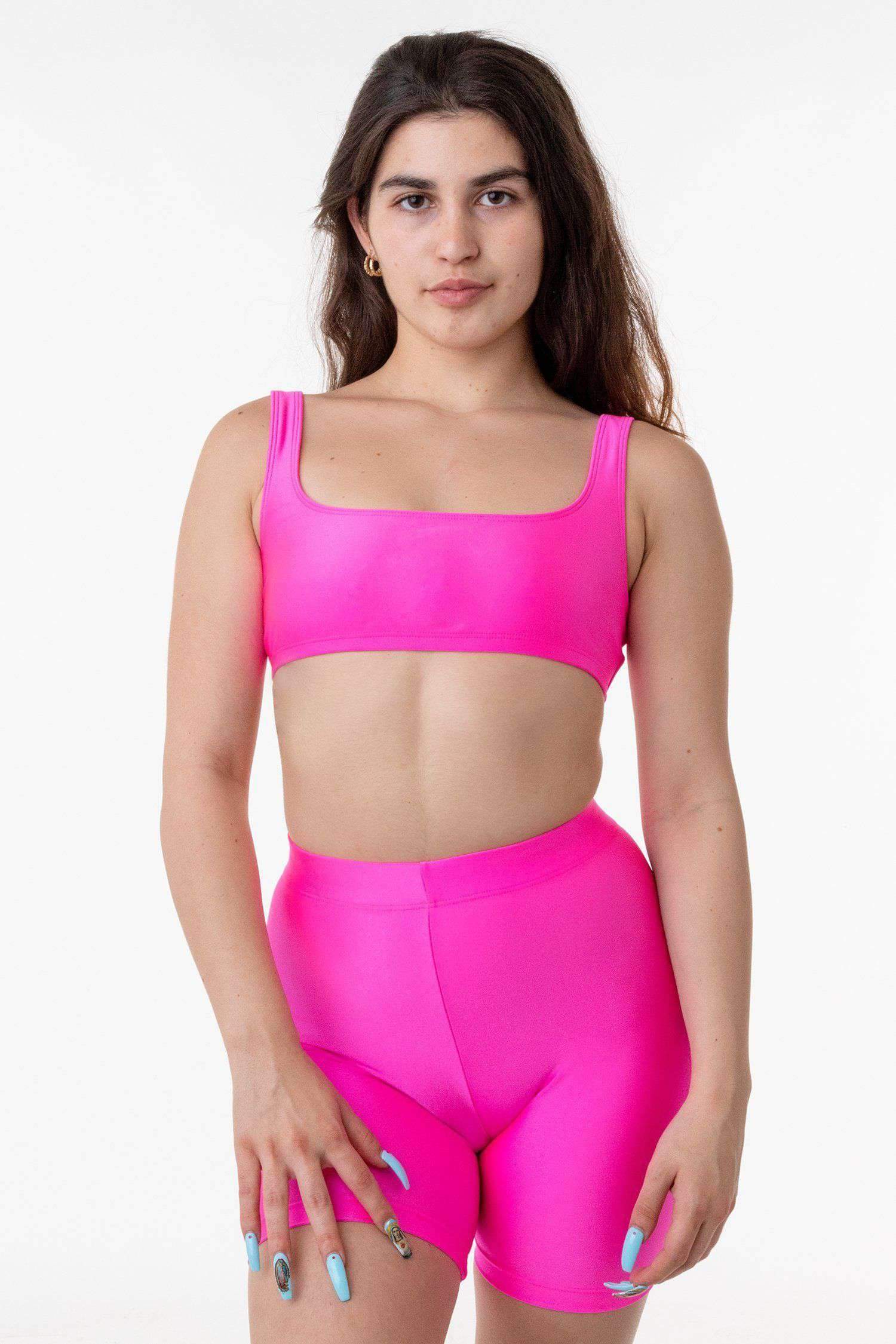 RNT3005 - Square Neck Bikini Top Los Angeles Apparel Neon Pink XS 