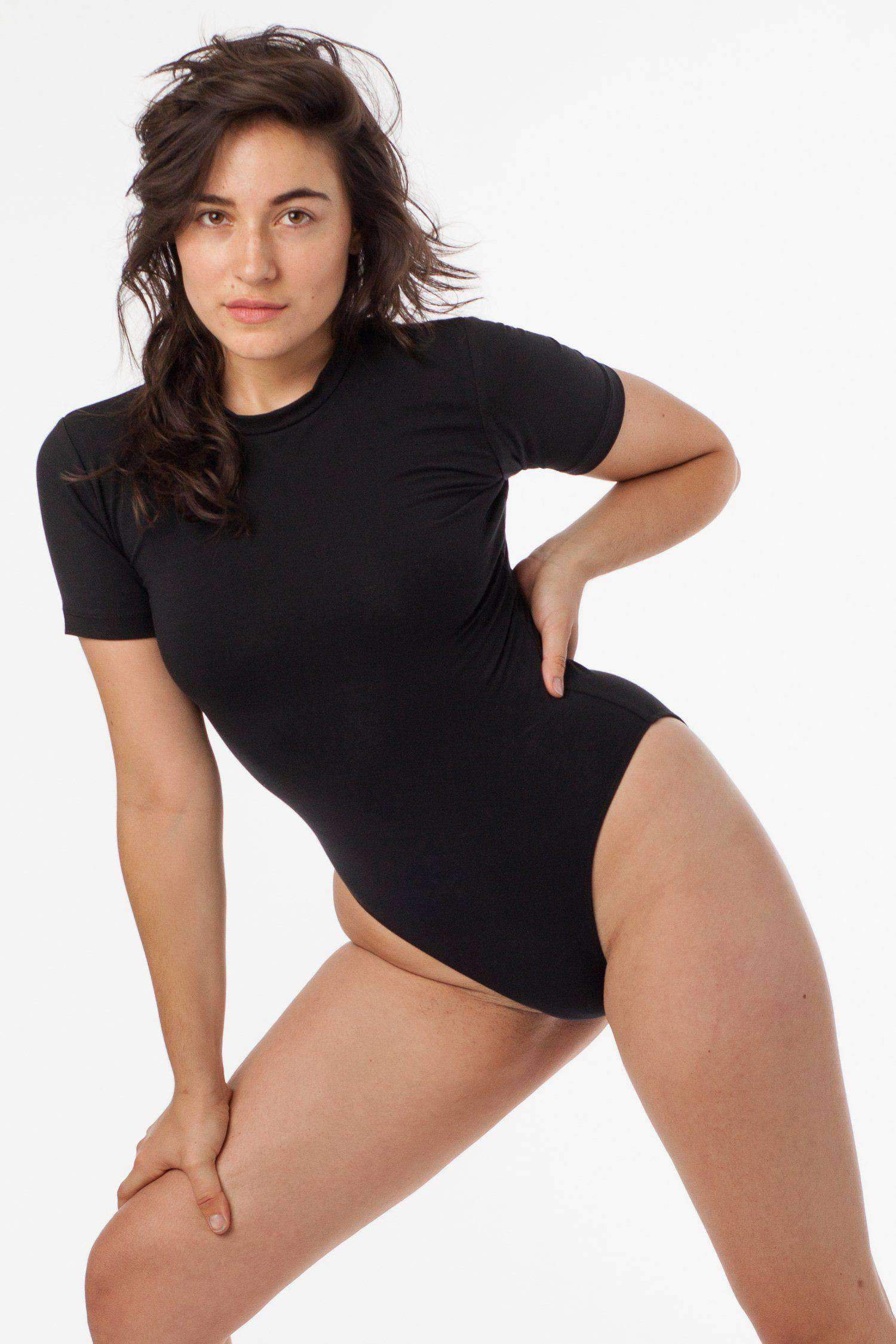 B119CFS - Short Sleeve T-shirt Bodysuit Bodysuits Los Angeles Apparel Black XS 